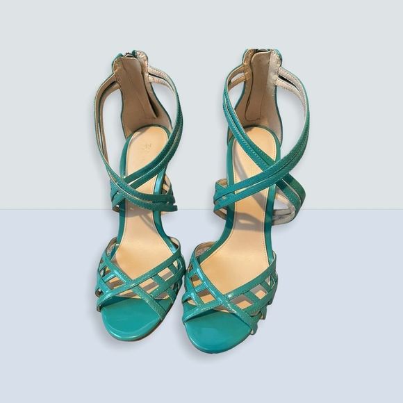 Pelle Moda - Turquoise Leather Heels - Size 7 - Picture 3 of 4